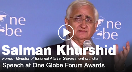 Salman Khurshid, Speech at One Globe Awards