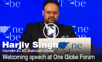 Harjiv Singh Inaugural Session welcoming speech at One Globe Forum